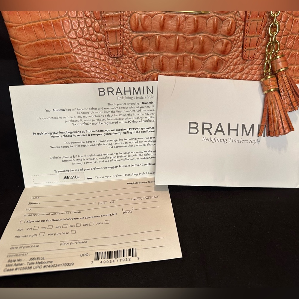Brahmin Vintage Mini Asher Tulle Coral Melbourne RARE - Picture 10 of 10